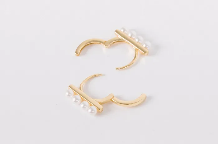 Gatsby Pearl Huggies Hey June Earrings
