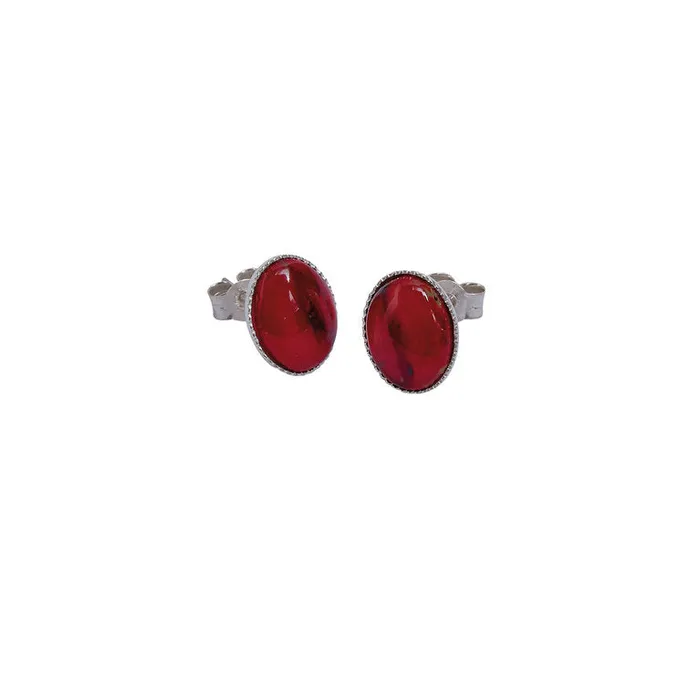 Heathergem Oval Stud Silver Earrings Charles Buyers Earrings