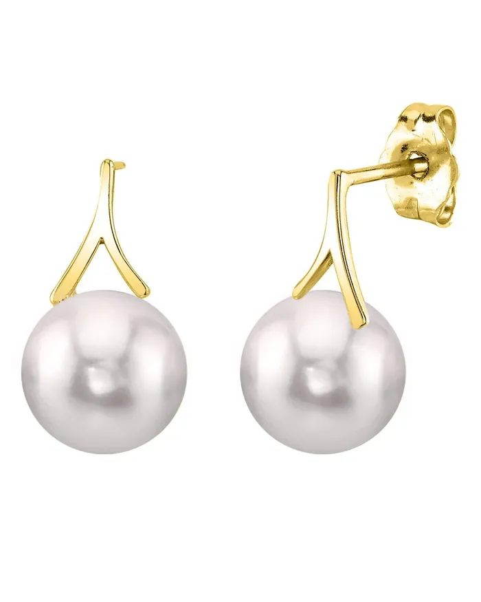 Japanese Akoya Pearl Wren Dangle Earrings spt Earrings