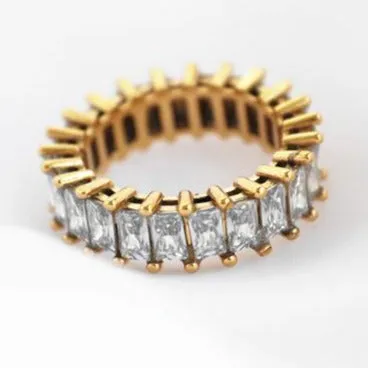Jewelvers 18K GoldFilled Zirconia Pave Rings PreStyled Sets Jewelvers 18K GoldFilled Zirconia Pave Rings PreStyled Sets