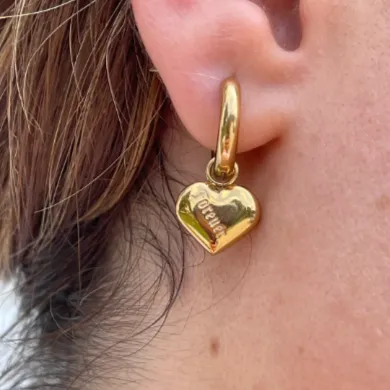 Jewelvers Earrings 18k GoldFilled Heart Huggie Hoop Earrings