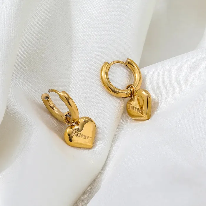 Jewelvers Earrings 18k GoldFilled Heart Huggie Hoop Earrings