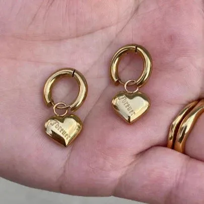 Jewelvers Earrings 18k GoldFilled Heart Huggie Hoop Earrings
