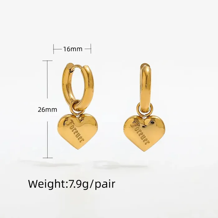 Jewelvers Earrings 18k GoldFilled Heart Huggie Hoop Earrings
