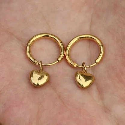 Jewelvers Earrings 18k GoldFilled Heart Huggie Hoop Earrings