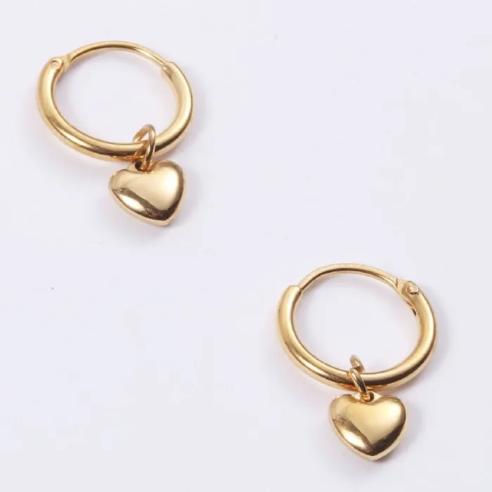 Jewelvers Earrings 18k GoldFilled Heart Huggie Hoop Earrings