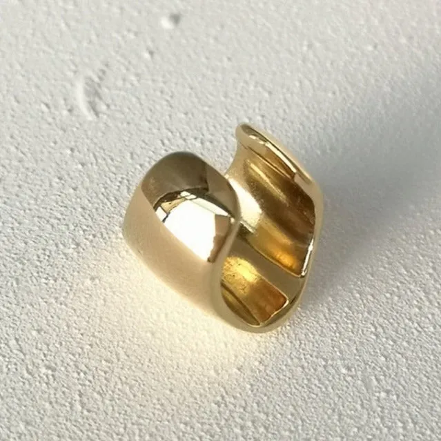 Jewelvers Earrings 925 Sterling Silver and 18K GoldFilled Ear Cuff Clip On