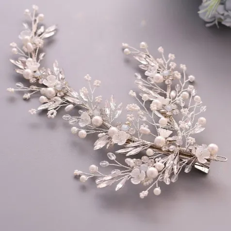 Jewelvers Earrings Crystal Bridal Hair Piece