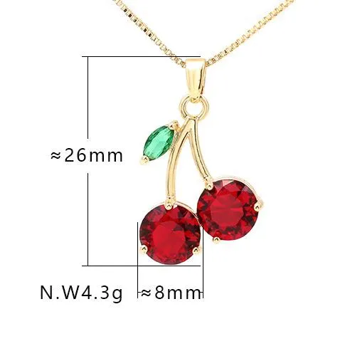 Jewelvers Necklaces 18K GoldFilled Cherry Necklace Jewelvers Necklaces 18K GoldFilled Cherry Necklace
