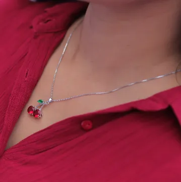 Jewelvers Necklaces 18K GoldFilled Cherry Necklace Jewelvers Necklaces 18K GoldFilled Cherry Necklace
