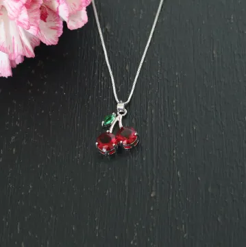 Jewelvers Necklaces 18K GoldFilled Cherry Necklace Jewelvers Necklaces 18K GoldFilled Cherry Necklace