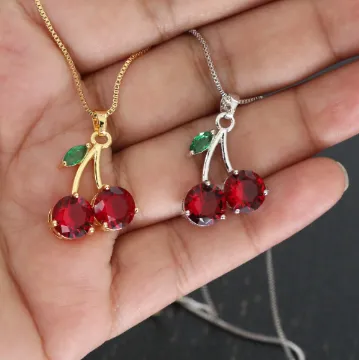 Jewelvers Necklaces 18K GoldFilled Cherry Necklace Jewelvers Necklaces 18K GoldFilled Cherry Necklace