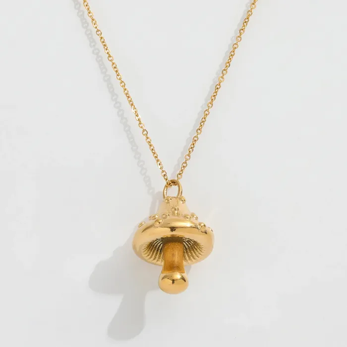 Jewelvers Necklaces 18K GoldFilled Mushroom Pendant Necklace