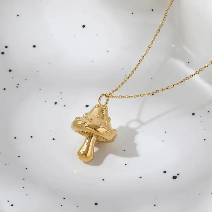 Jewelvers Necklaces 18K GoldFilled Mushroom Pendant Necklace Jewelvers Necklaces 18K GoldFilled Mushroom Pendant Necklace