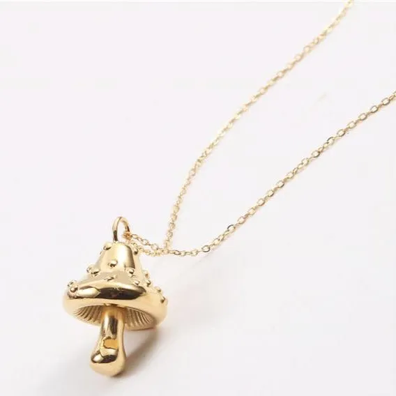 Jewelvers Necklaces 18K GoldFilled Mushroom Pendant Necklace Jewelvers Necklaces 18K GoldFilled Mushroom Pendant Necklace