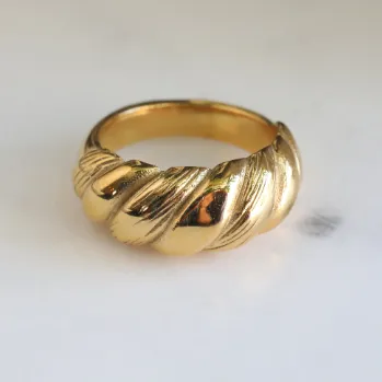 Jewelvers Rings 18K GoldFilled Designer Twisted Dome Ring