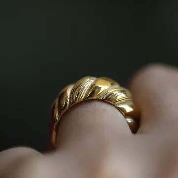 Jewelvers Rings 18K GoldFilled Designer Twisted Dome Ring Jewelvers Rings 18K GoldFilled Designer Twisted Dome Ring