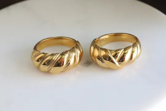 Jewelvers Rings 18K GoldFilled Designer Twisted Dome Ring Jewelvers Rings 18K GoldFilled Designer Twisted Dome Ring