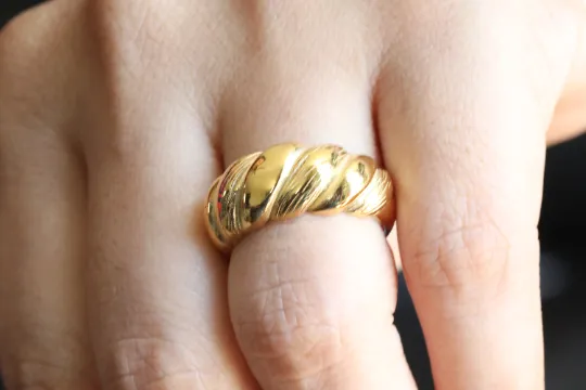 Jewelvers Rings 18K GoldFilled Designer Twisted Dome Ring Jewelvers Rings 18K GoldFilled Designer Twisted Dome Ring