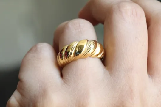 Jewelvers Rings 18K GoldFilled Designer Twisted Dome Ring Jewelvers Rings 18K GoldFilled Designer Twisted Dome Ring