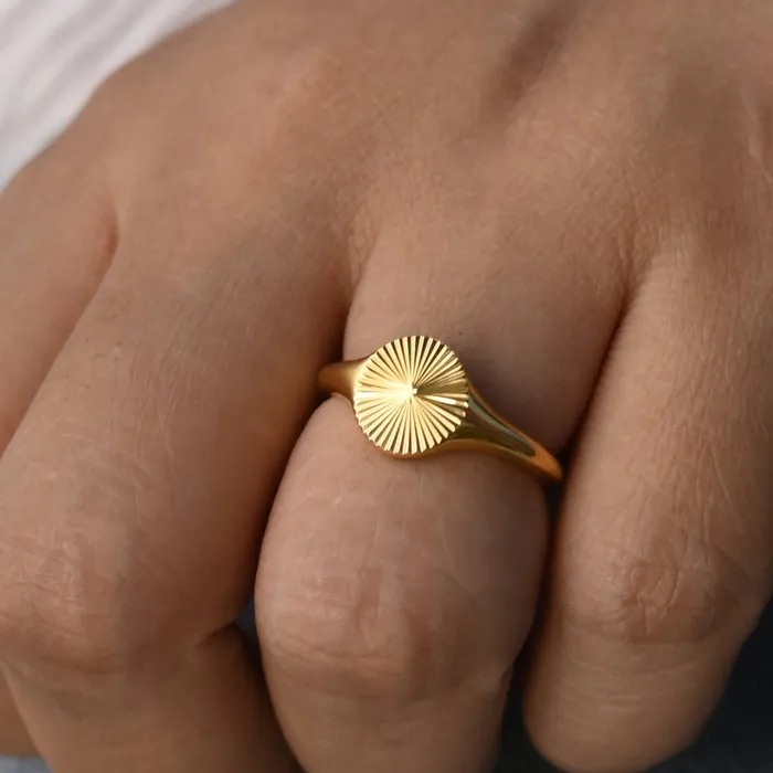Jewelvers Rings 18K GoldFilled Sunburst Ring For Women