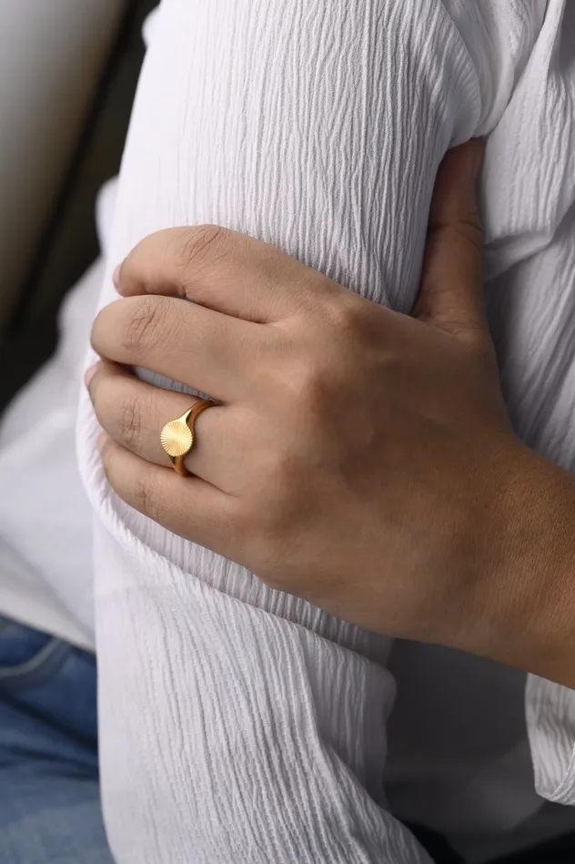 Jewelvers Rings 18K GoldFilled Sunburst Ring For Women Jewelvers Rings 18K GoldFilled Sunburst Ring For Women