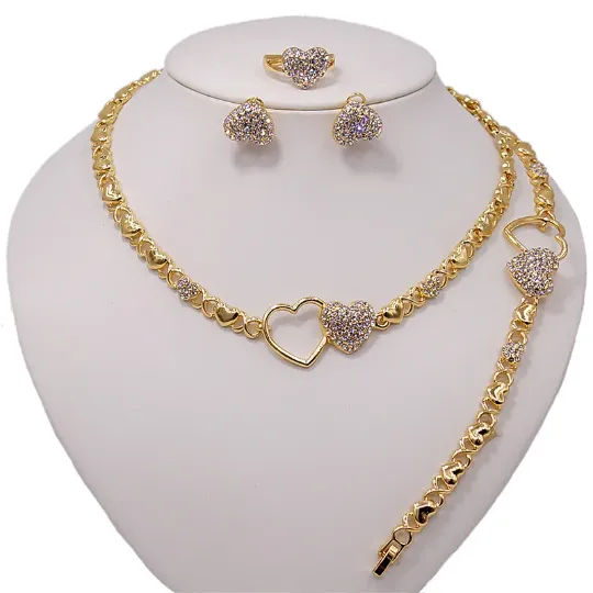 Jewelvers XO Double Hearts Necklace set Necklaces