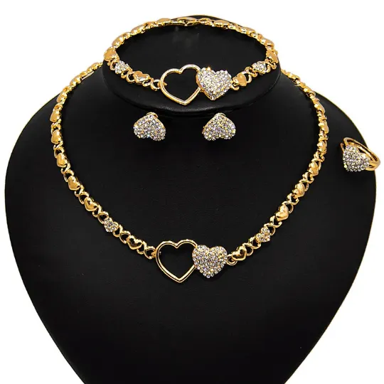 Jewelvers XO Double Hearts Necklace set Necklaces