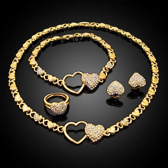 Jewelvers XO Double Hearts Necklace set Necklaces