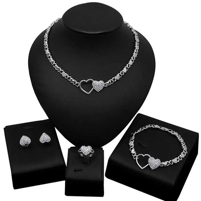 Jewelvers XO Double Hearts Necklace set Necklaces