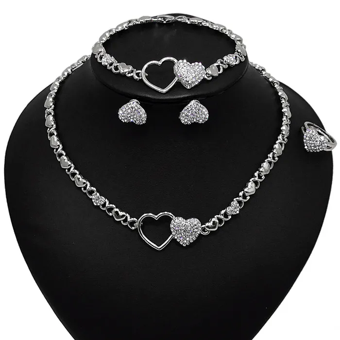 Jewelvers XO Double Hearts Necklace set Necklaces