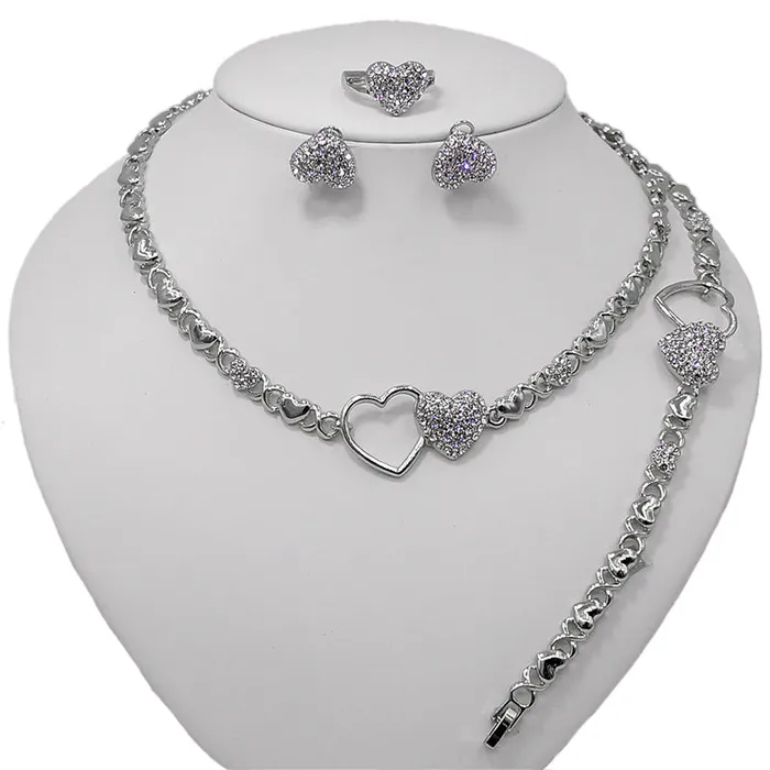 Jewelvers XO Double Hearts Necklace set Necklaces