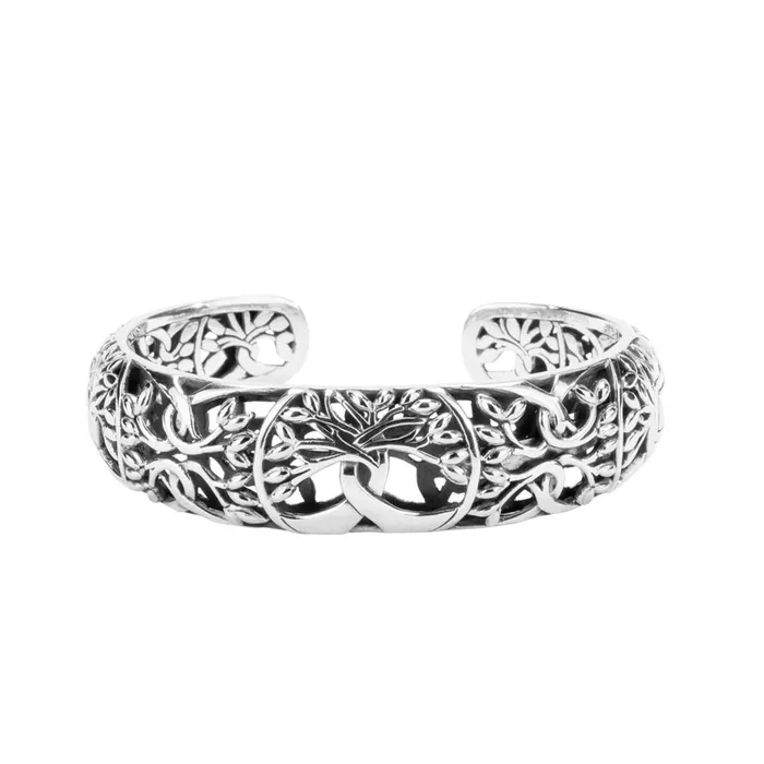 Keith Jack Tree of Life Bangle Silver Bracelets