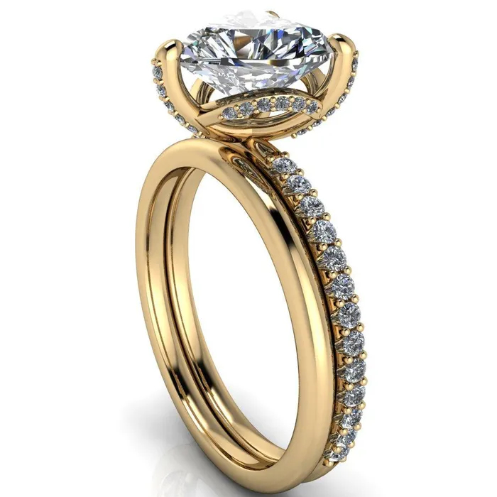 Kendra Heart Moissanite 3 Prong Diamond Basket Ring Fire Brilliance Rings