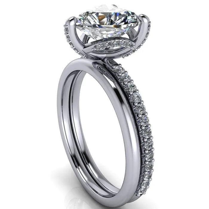 Kendra Heart Moissanite 3 Prong Diamond Basket Ring Fire Brilliance Rings