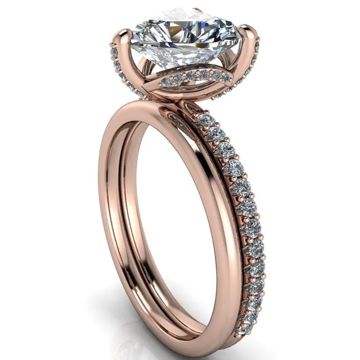 Kendra Heart Moissanite 3 Prong Diamond Basket Ring Fire Brilliance Rings