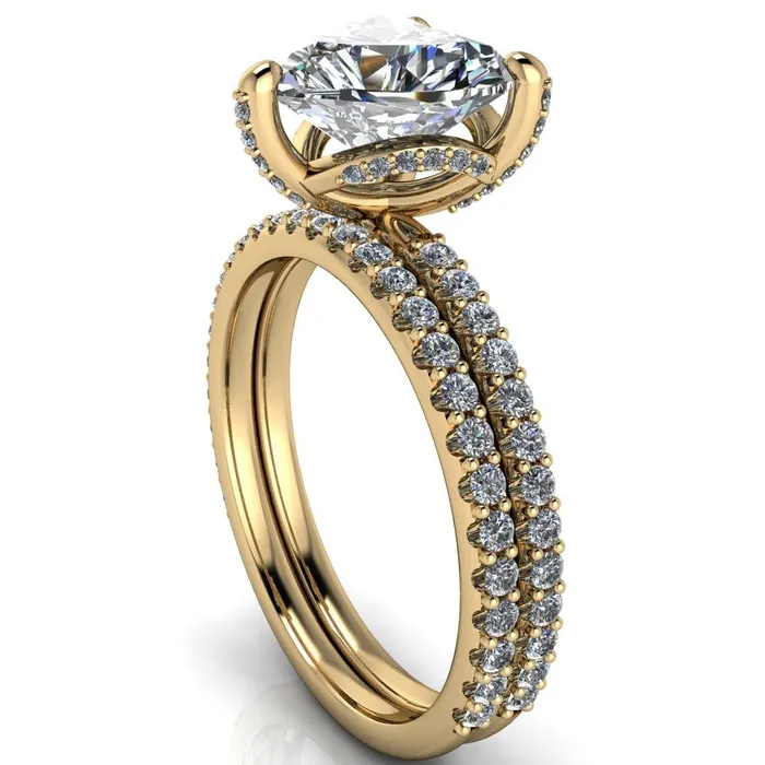 Kendra Heart Moissanite 3 Prong Diamond Basket Ring Fire Brilliance Rings