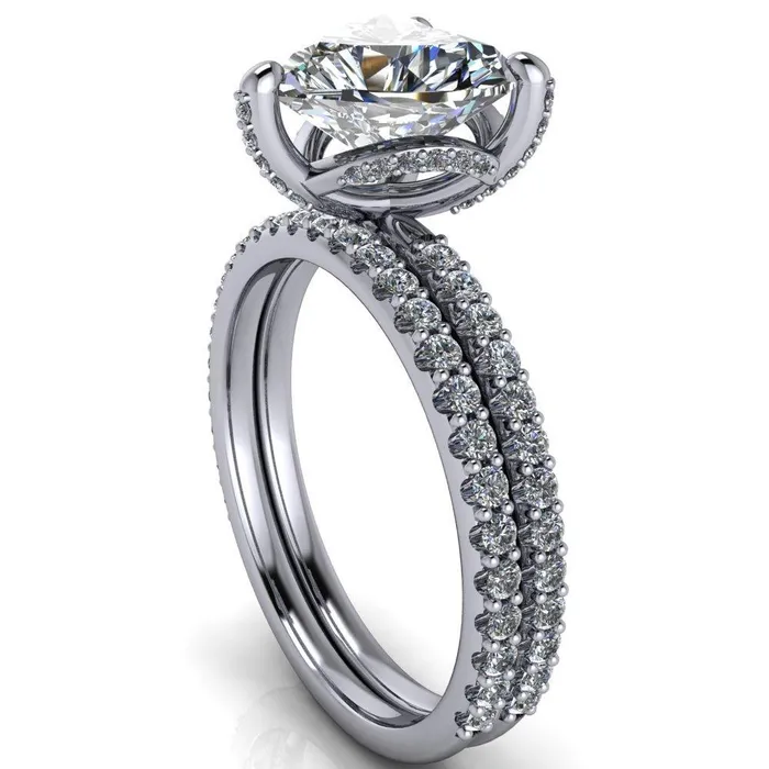 Kendra Heart Moissanite 3 Prong Diamond Basket Ring Fire Brilliance Rings