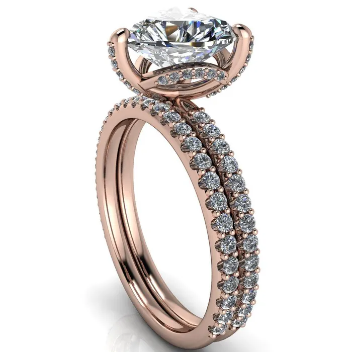 Kendra Heart Moissanite 3 Prong Diamond Basket Ring Fire Brilliance Rings