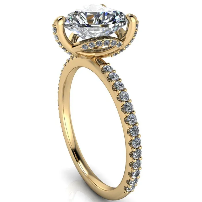 Kendra Heart Moissanite 3 Prong Diamond Basket Ring Fire Brilliance Rings