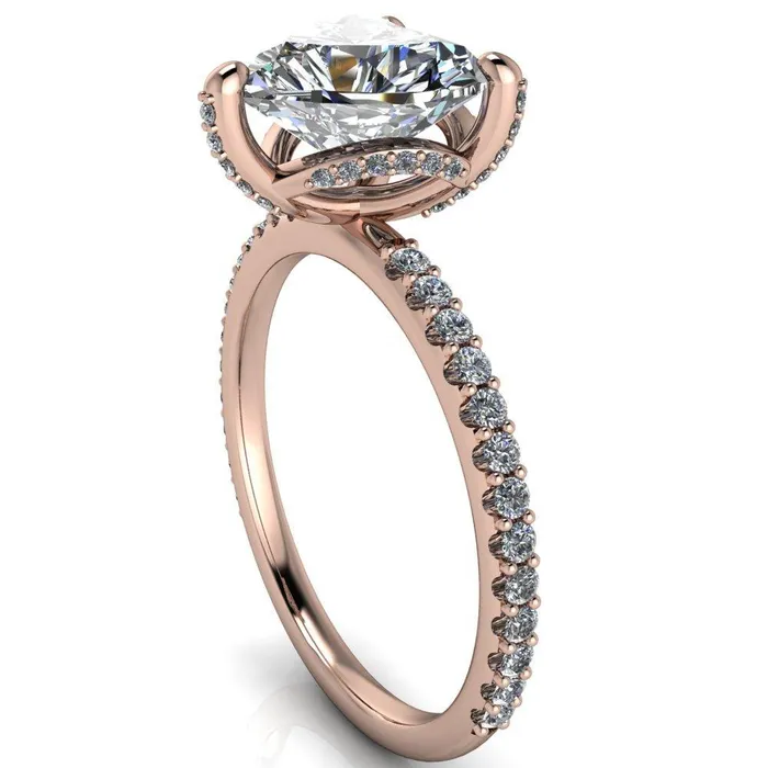 Kendra Heart Moissanite 3 Prong Diamond Basket Ring Fire Brilliance Rings