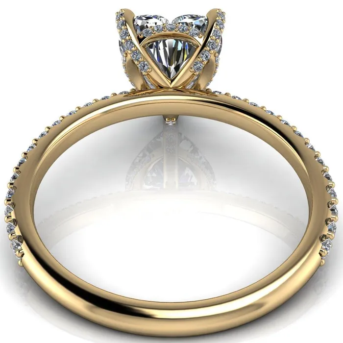 Kendra Heart Moissanite 3 Prong Diamond Basket Ring Fire Brilliance Rings