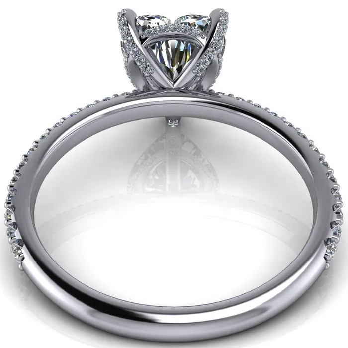Kendra Heart Moissanite 3 Prong Diamond Basket Ring Fire Brilliance Rings