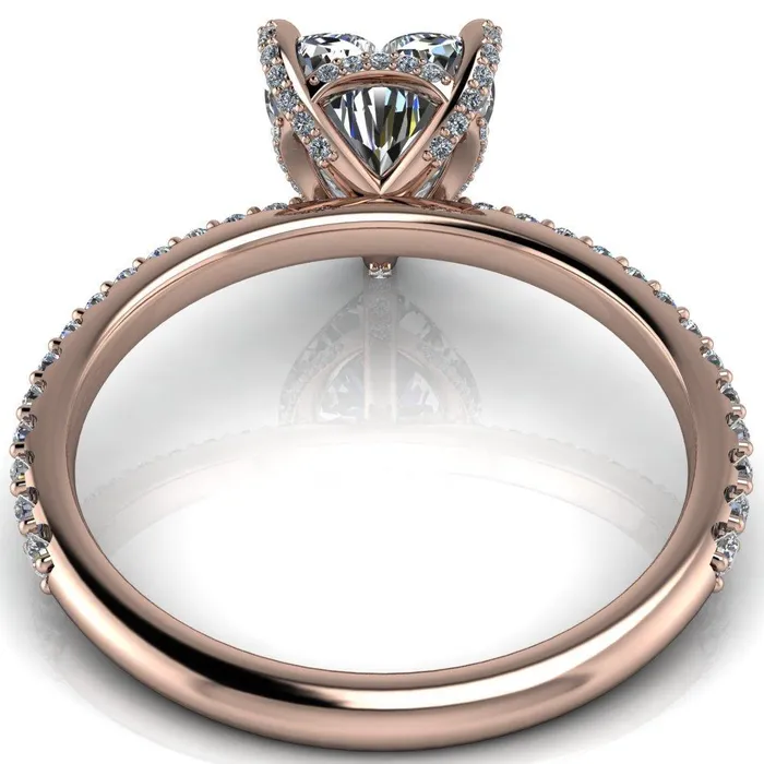 Kendra Heart Moissanite 3 Prong Diamond Basket Ring Fire Brilliance Rings