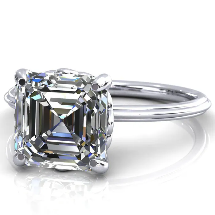 Klimt Asscher Moissanite Undulating Oval Chain Wrap Engagement Ring Fire Brilliance Rings