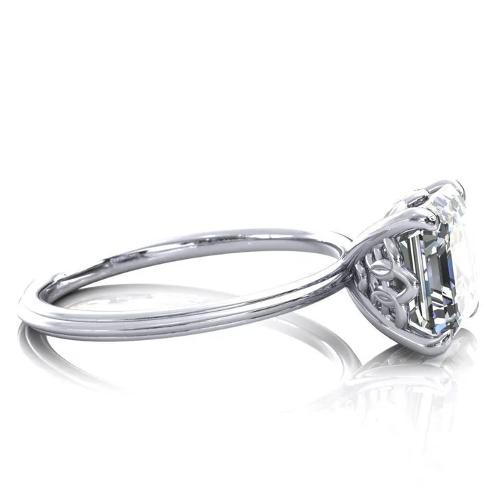 Klimt Asscher Moissanite Undulating Oval Chain Wrap Engagement Ring Fire Brilliance Rings