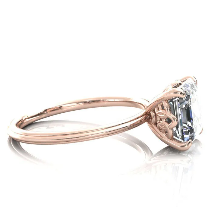 Klimt Asscher Moissanite Undulating Oval Chain Wrap Engagement Ring Fire Brilliance Rings