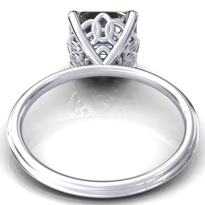 Klimt Asscher Moissanite Undulating Oval Chain Wrap Engagement Ring Fire Brilliance Rings