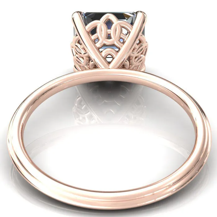 Klimt Asscher Moissanite Undulating Oval Chain Wrap Engagement Ring Fire Brilliance Rings