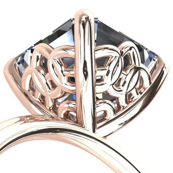 Klimt Asscher Moissanite Undulating Oval Chain Wrap Engagement Ring Fire Brilliance Rings